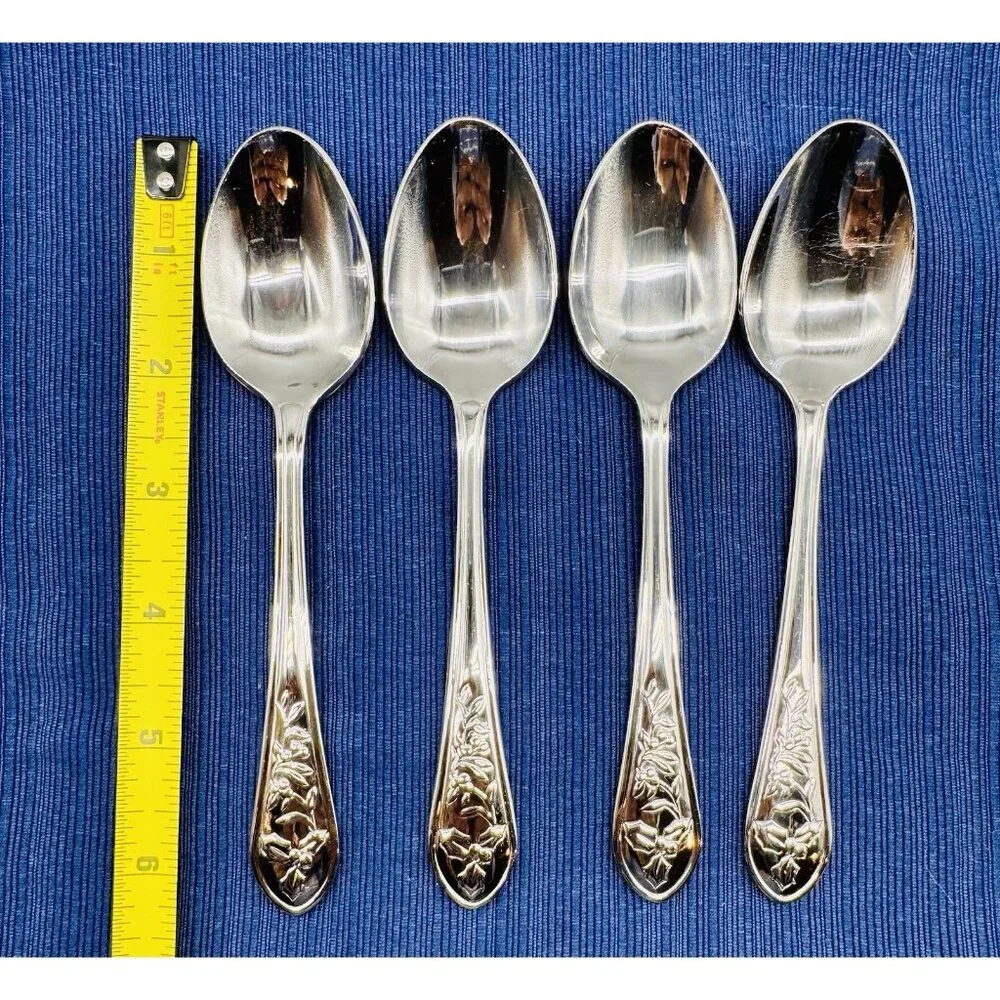 Pfaltzgraff Winterberry Holly Tablespoon Stainless No Color‎ Flatware Lot of 4